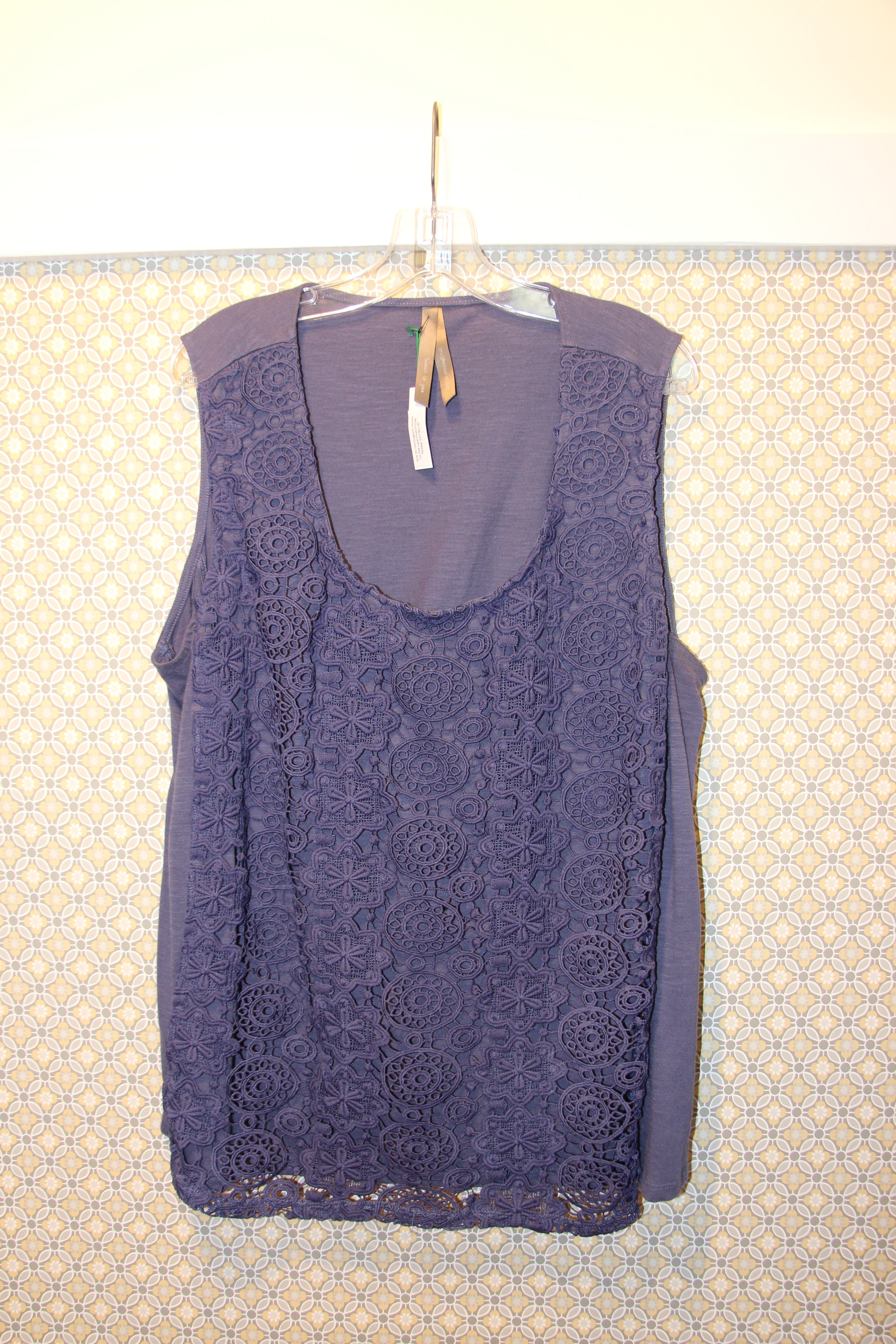 Size 3X Pennington's Semez La Joie Lace Front Purple Tanktop