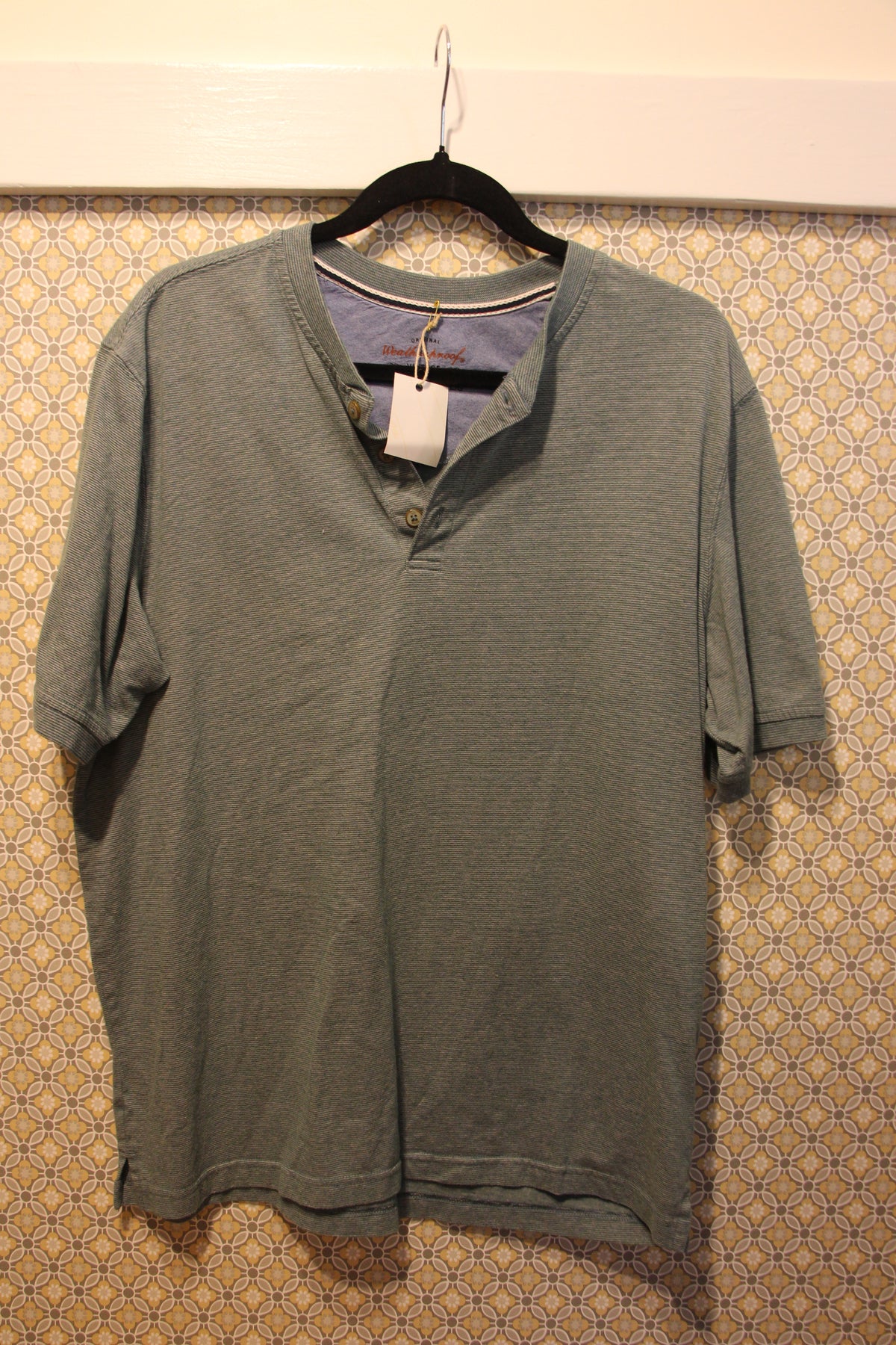 Size L Original Weatherproof Vintage Short Sleeve Men's Henley