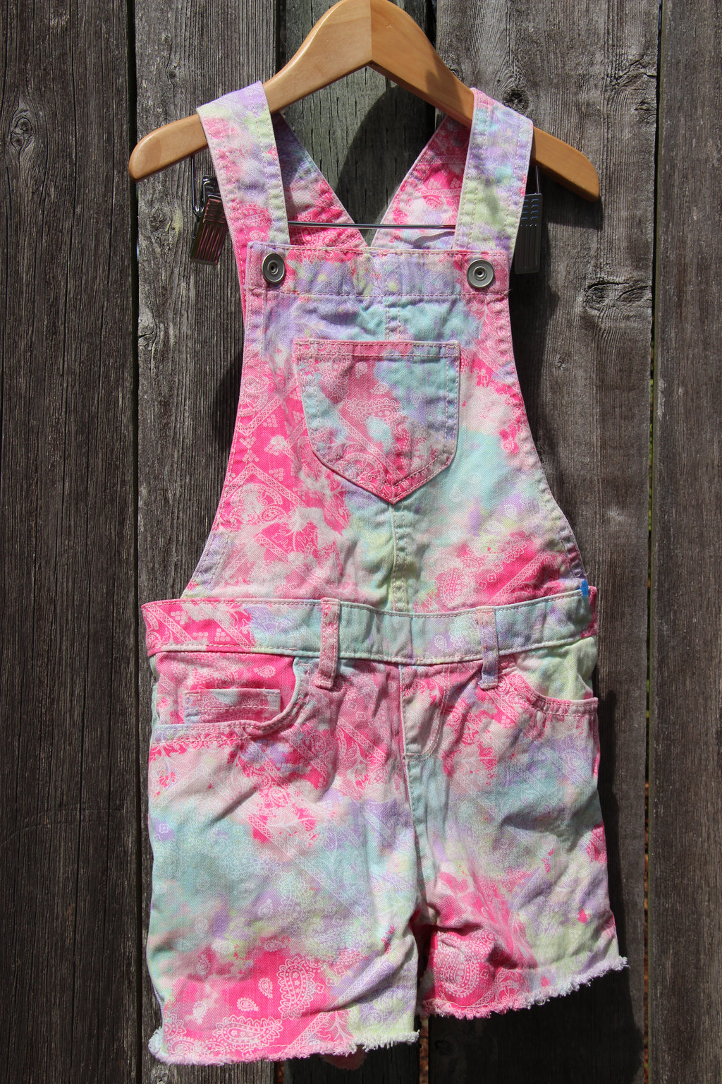 Tie Dye Kids Size 6 Shorts Overalls