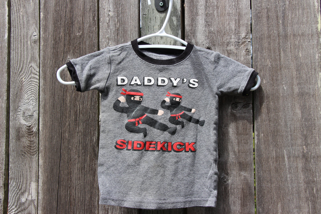 Daddy's Sidekick Ninja Graphic Kids T-Shirt