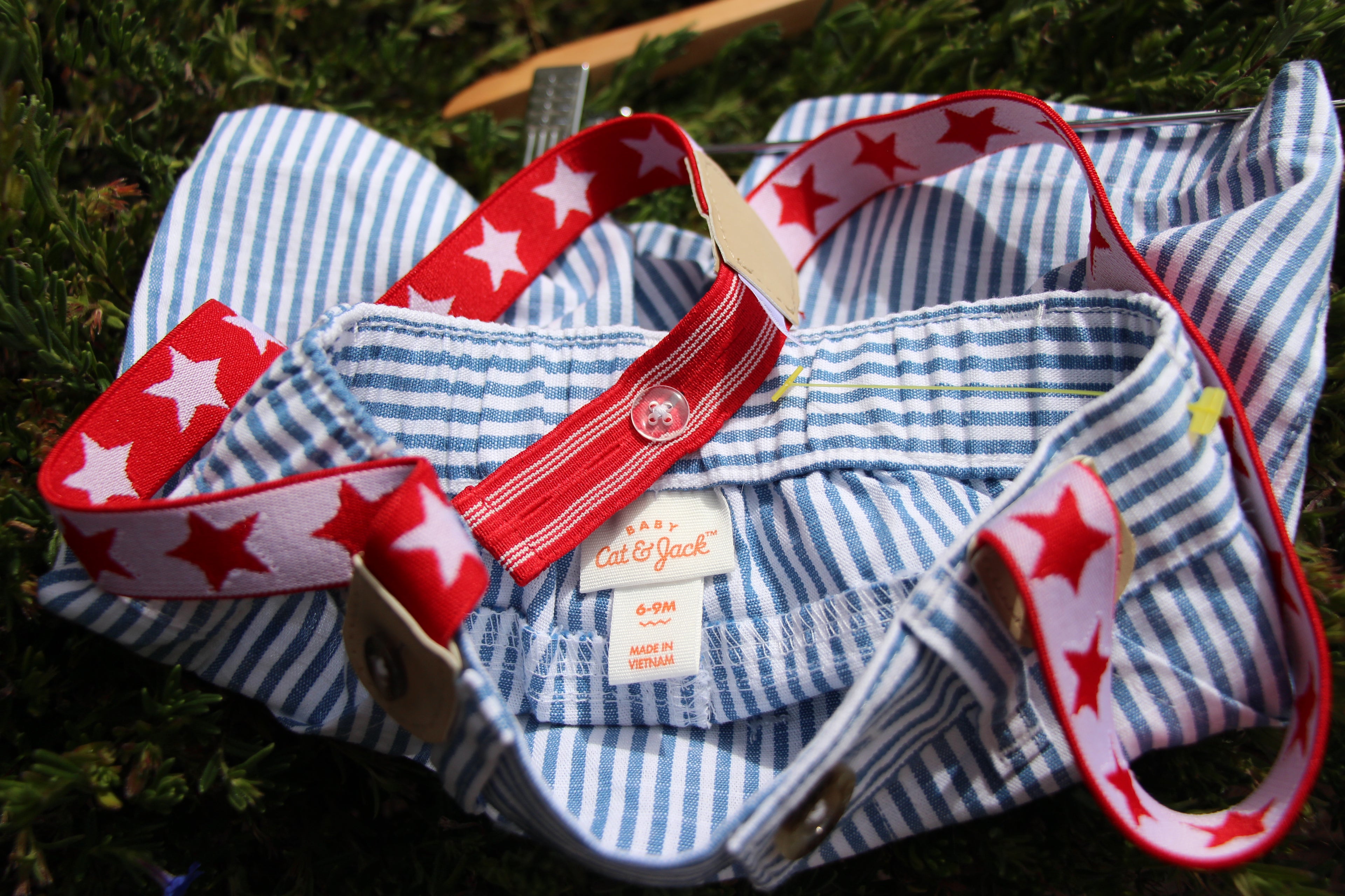 6-9M shorts with suspenders by Baby Cat & Jack
