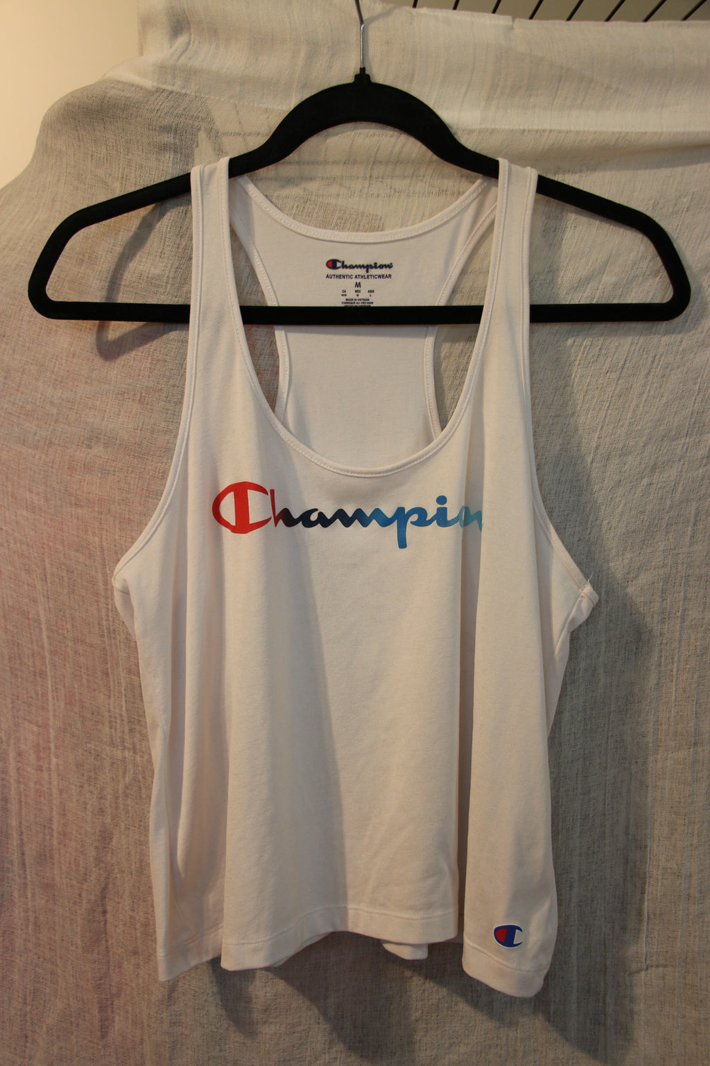 Size M Champion Athletic Wear White Tank Top