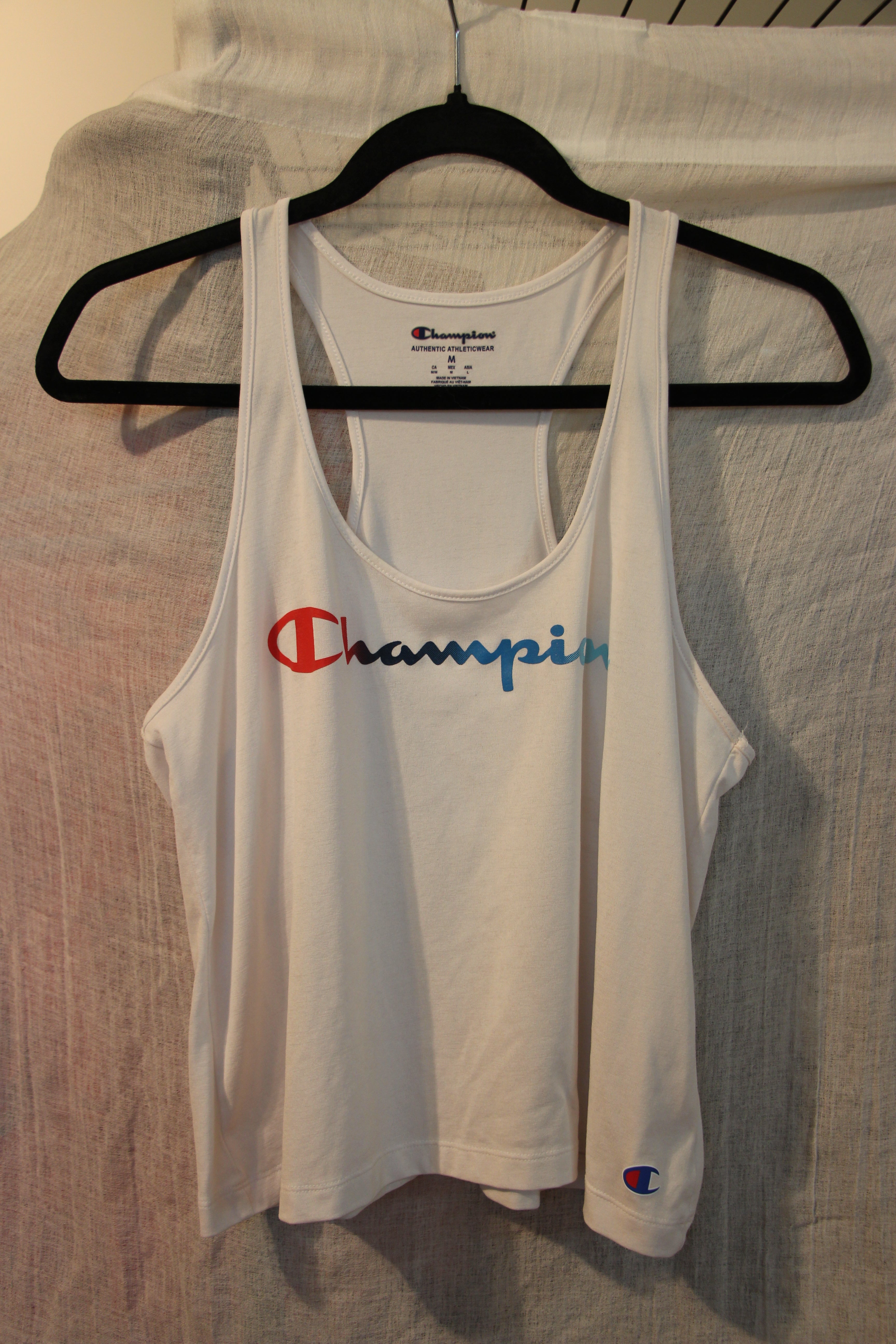 Size M Champion Athletic Wear White Tank Top