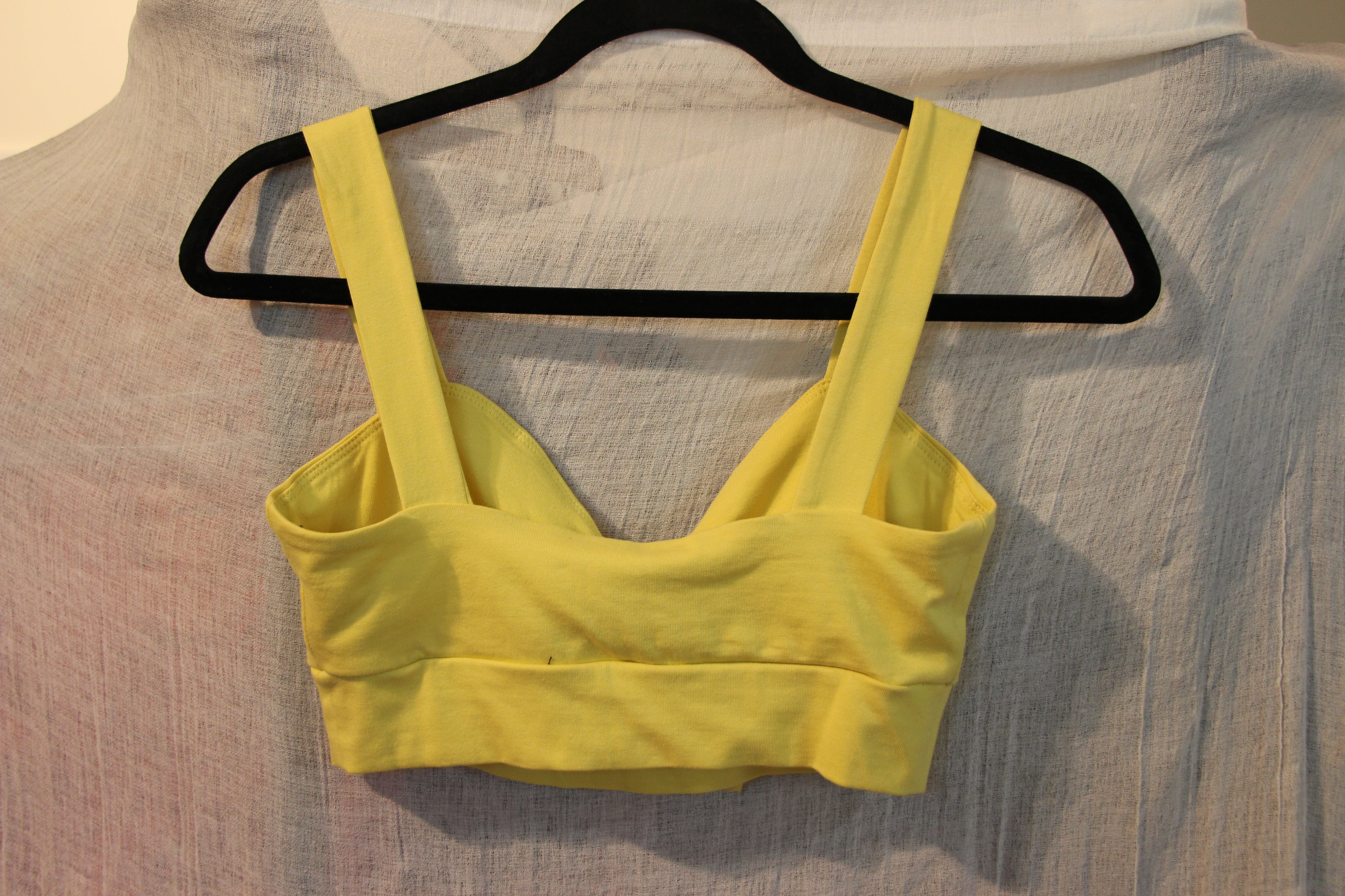 Size S Forever 21 Yellow Aesthetic Tie Front Crop Tank Top Bra