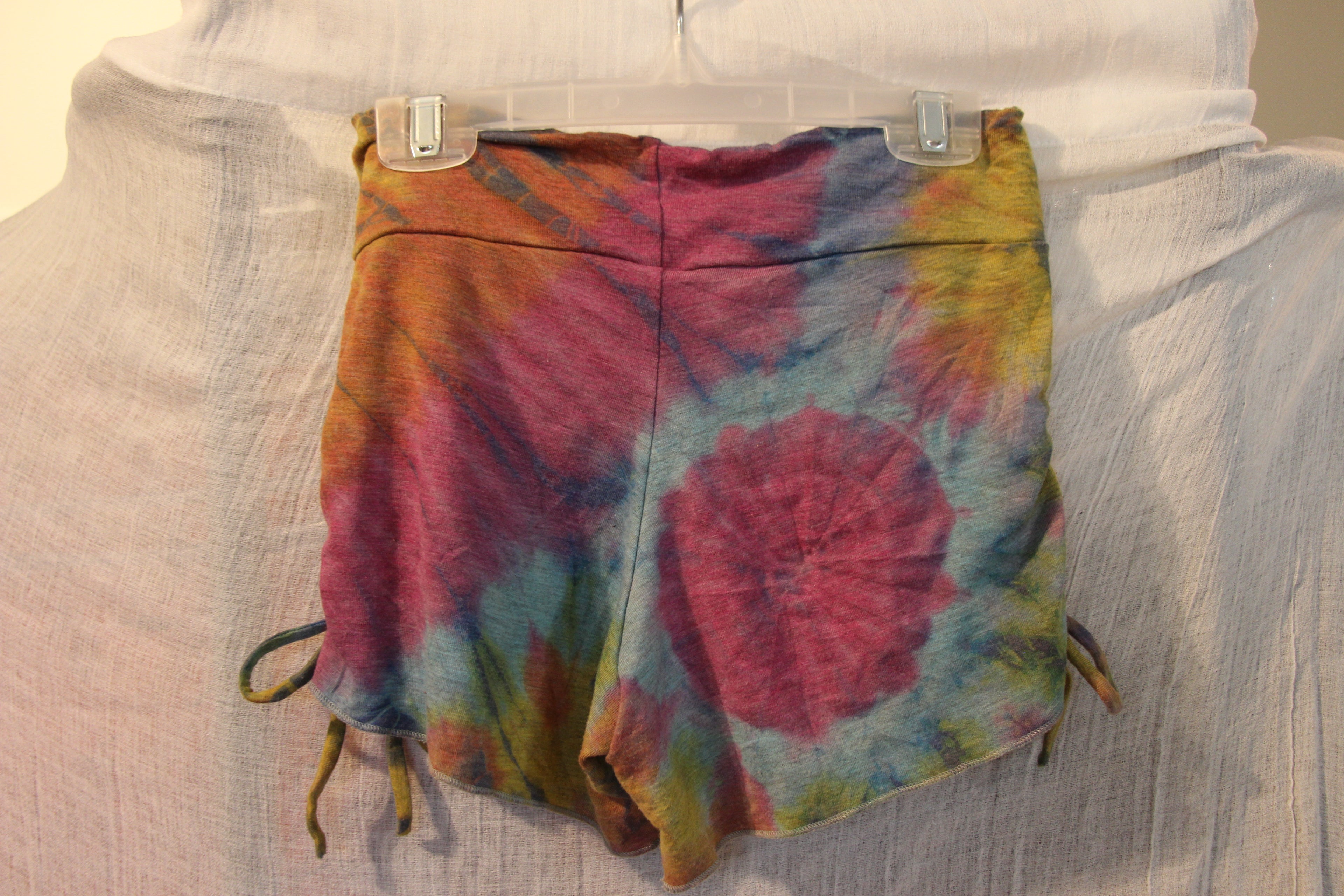 Size S Rayon Blend Tie Dye Tie Side Yoga Shorts