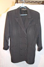 Vintage Polka Dot Women's Blazer And Skirt Set