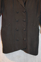 Vintage Polka Dot Women's Blazer And Skirt Set