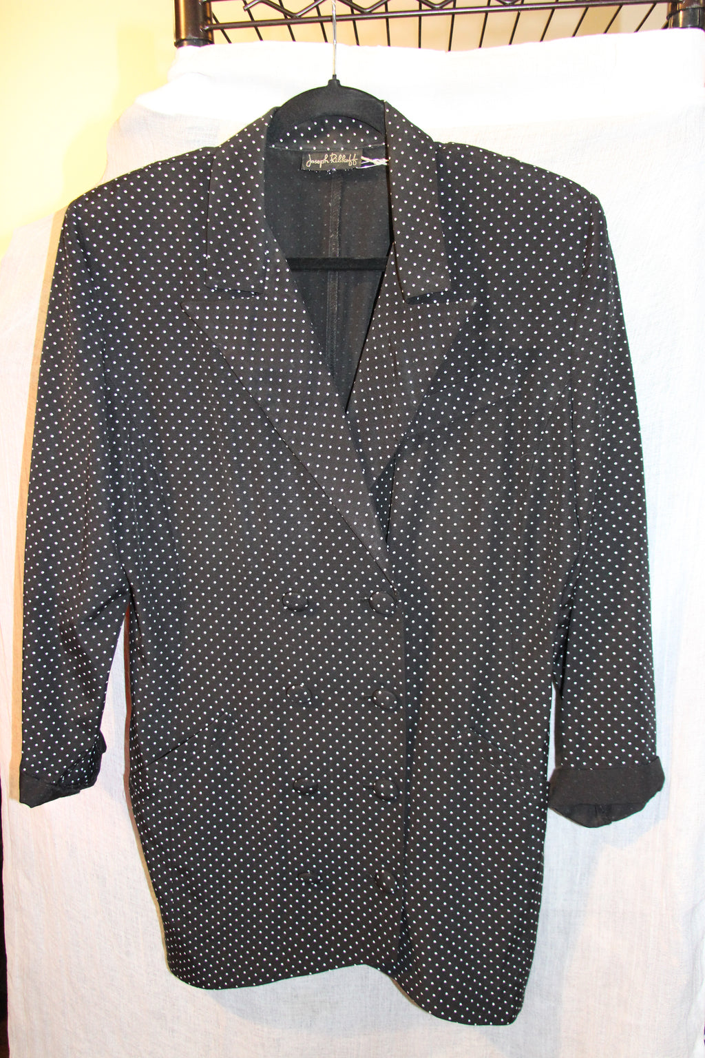 Vintage Polka Dot Women's Blazer And Skirt Set