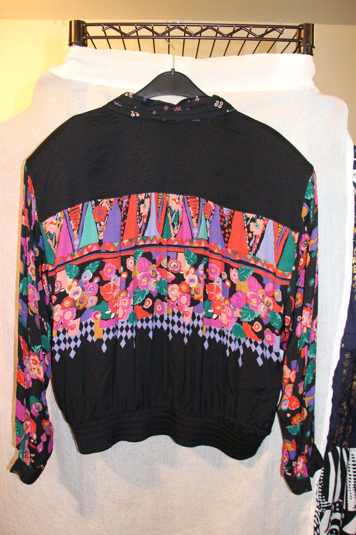 Size 12 Jacket Size 6 Pants Vintage Carol Little 100% Rayon Multicolored Floral Print Suit