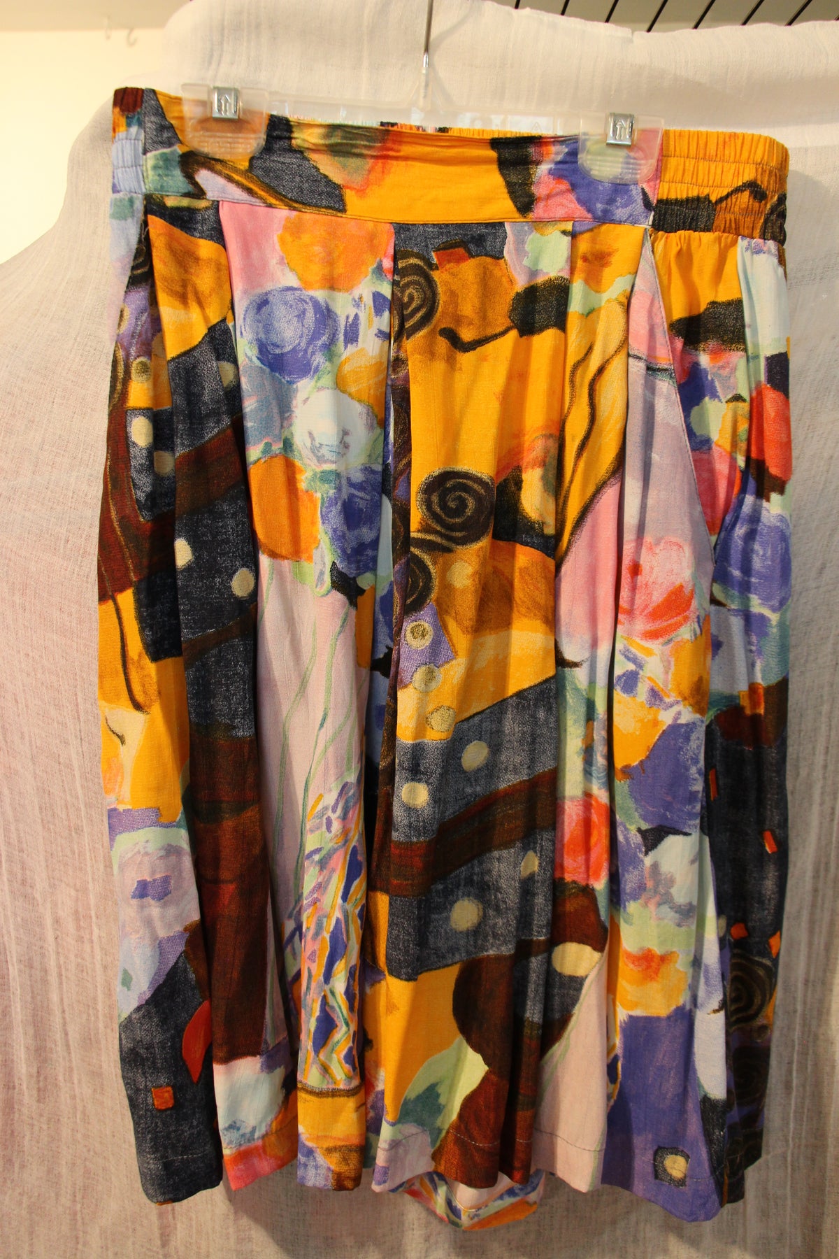 Size 10 Vintage 100% Rayon Carol Little Multi Colored Skirt