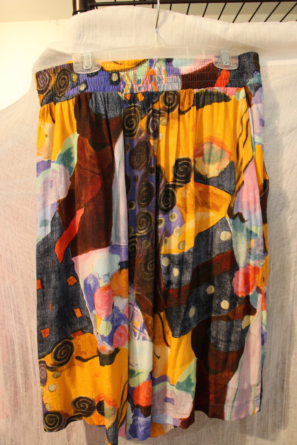 Size 10 Vintage 100% Rayon Carol Little Multi Colored Skirt