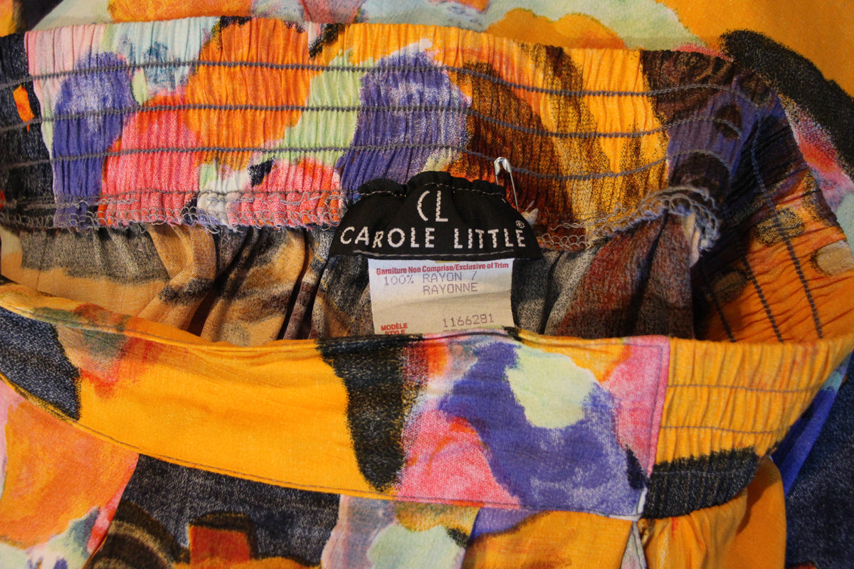Size 10 Vintage 100% Rayon Carol Little Multi Colored Skirt