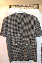 Size 14 Vintage Jones Wear Black with White Polka Dots Skirt Suit