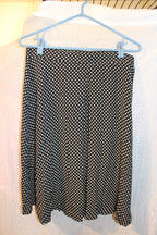 Size 14 Vintage Jones Wear Black with White Polka Dots Skirt Suit