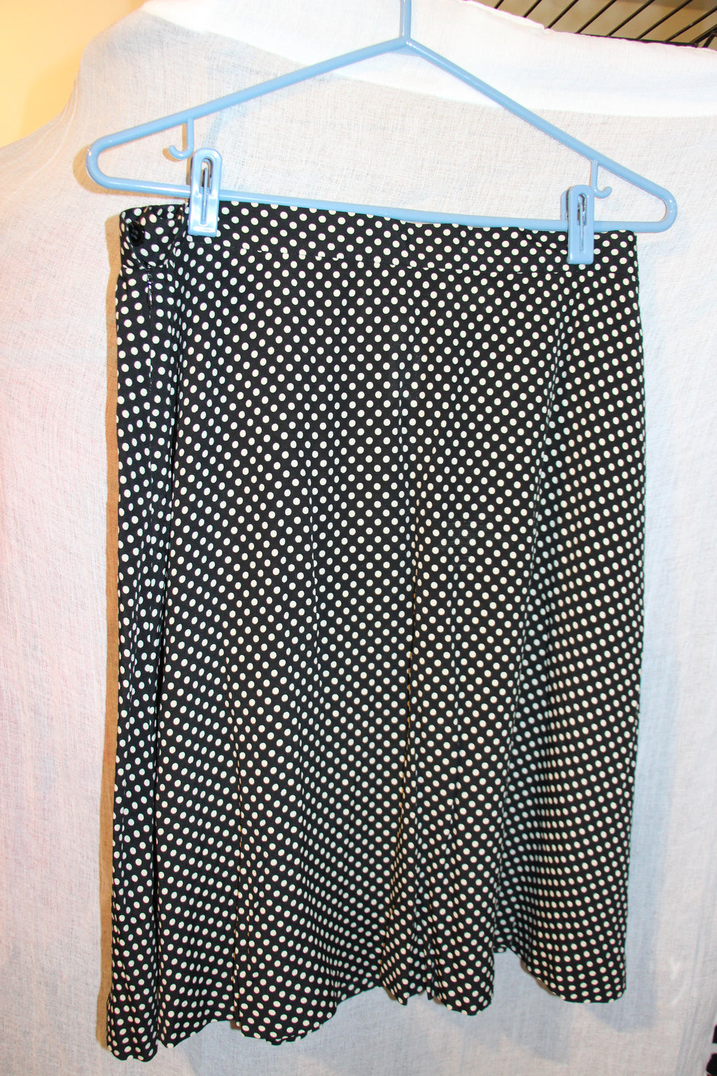 Size 14 Vintage Jones Wear Black with White Polka Dots Skirt Suit