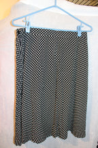 Size 14 Vintage Jones Wear Black with White Polka Dots Skirt Suit