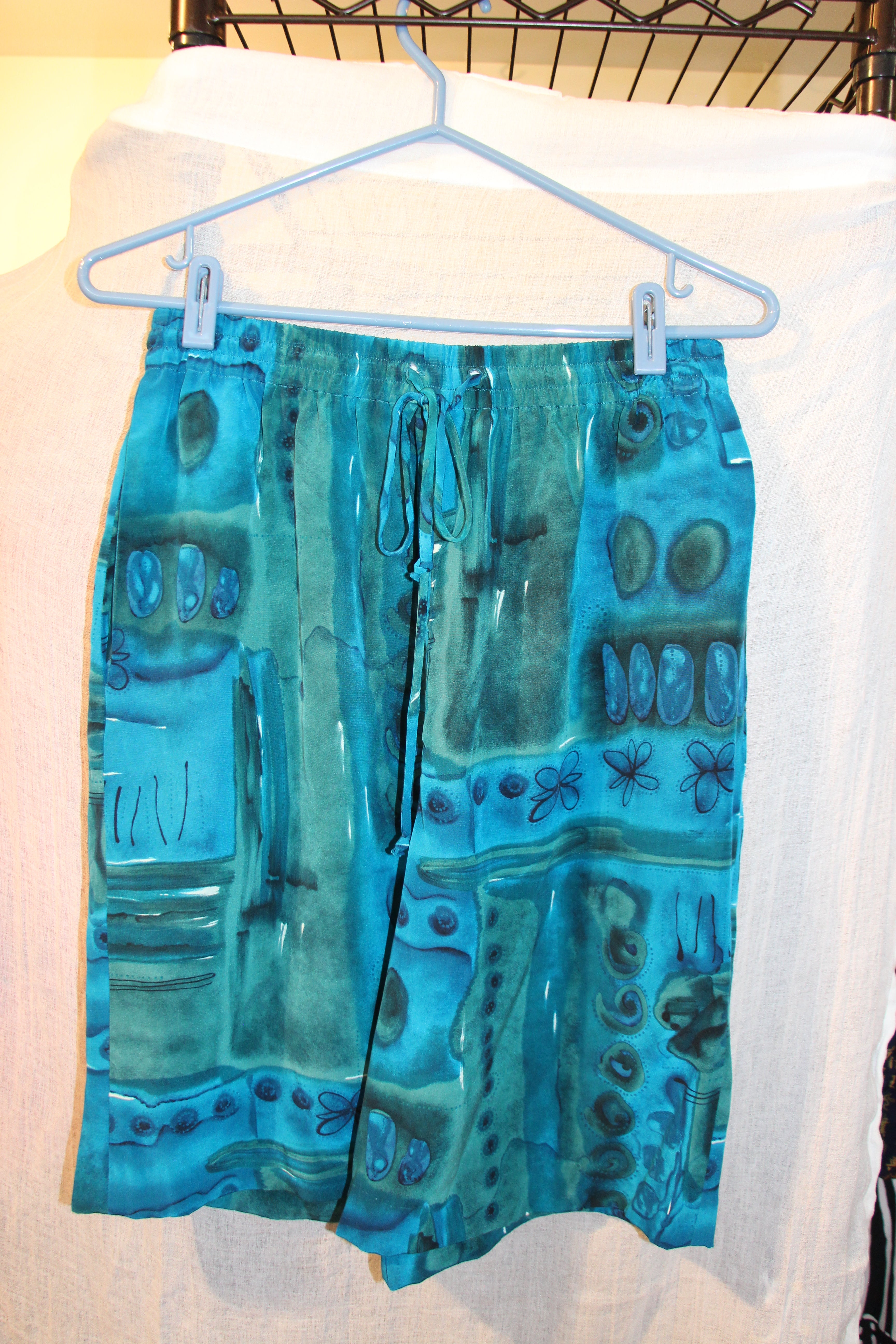 Size 6 Vintage Peter Nygard Multicolored Short Sleeve Button Up Shorts Suit