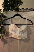 Size 34 2 Effordram White Floral Embroidery Adjustable Spaghetti Strap Bodice