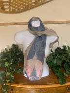 LOUISE LINCOURT Art Deco Silk Scarf - Consigned with VARDO Vintage & Valuables vvvardo.ca