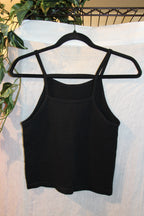 Size M Ardene Fitted Blacked Horizontal Ribbed Spaghetti Strap Camisole