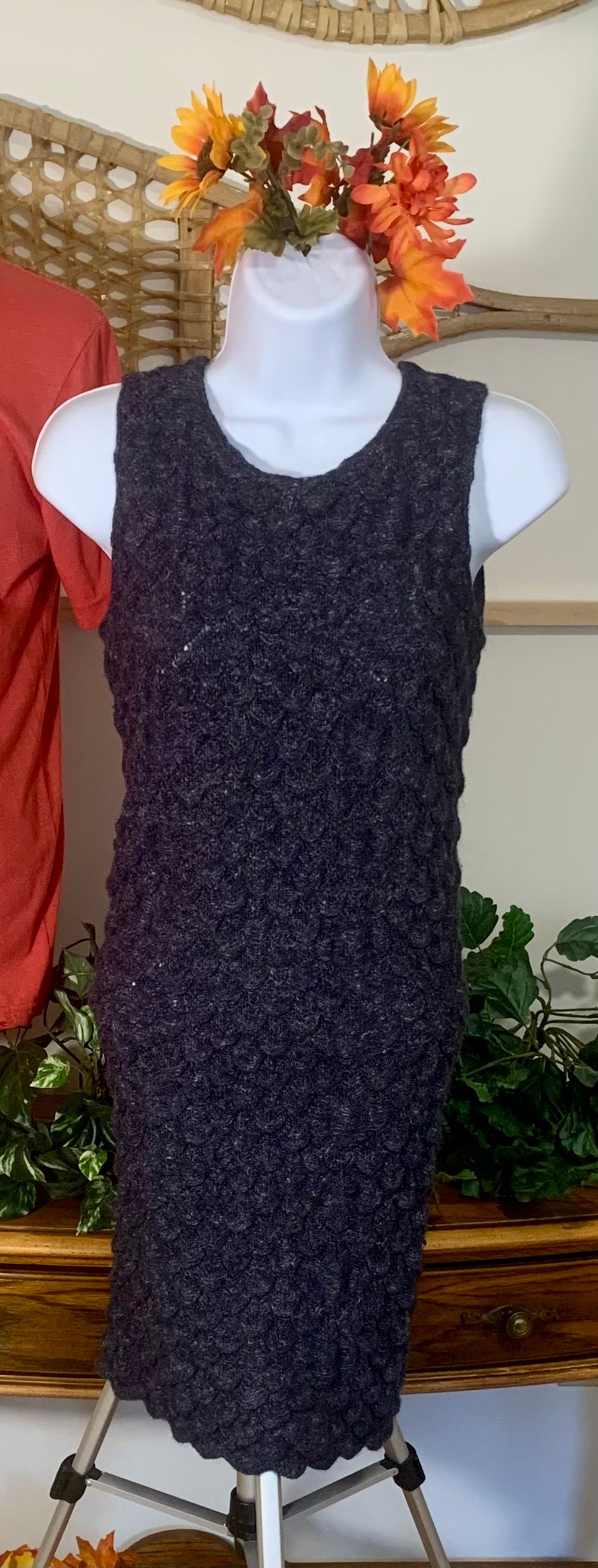 MM6 MAISON MARTIN MARGIELA Knit Dragon Scales Sweater Dress - Consigned with VARDO Vintage & Valuables vvvardo.ca