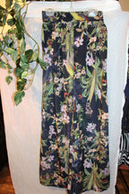 Size 0 H&M Blue Floral Sheer Wide Leg Elastic Waist Pants