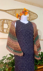 HANDMADE CROCHET triangle Shawl - Consigned with VARDO Vintage & Valuables vvvardo.ca