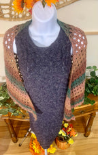 HANDMADE CROCHET triangle Shawl - Consigned with VARDO Vintage & Valuables vvvardo.ca