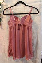 Size S Daisy Fuentes Pink Lace Bodice  and Sheer Bottom Adjustable Spaghetti Straps Camisole