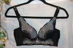 Size 34 /75 Quad Clasp Black Bra with Sparkle Detailing