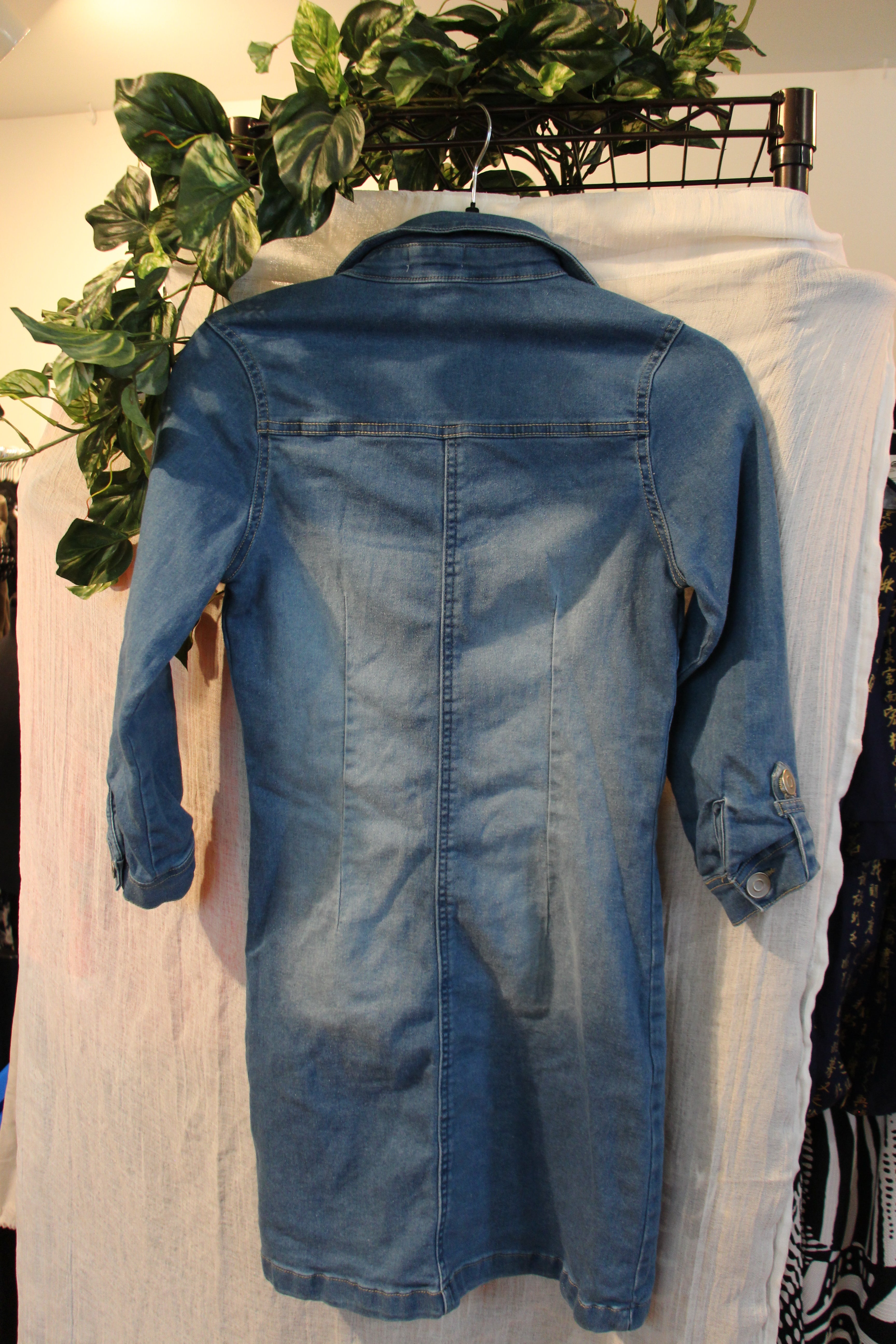 Size XS Ardene Denim Long Sleeve Button Up Dress
