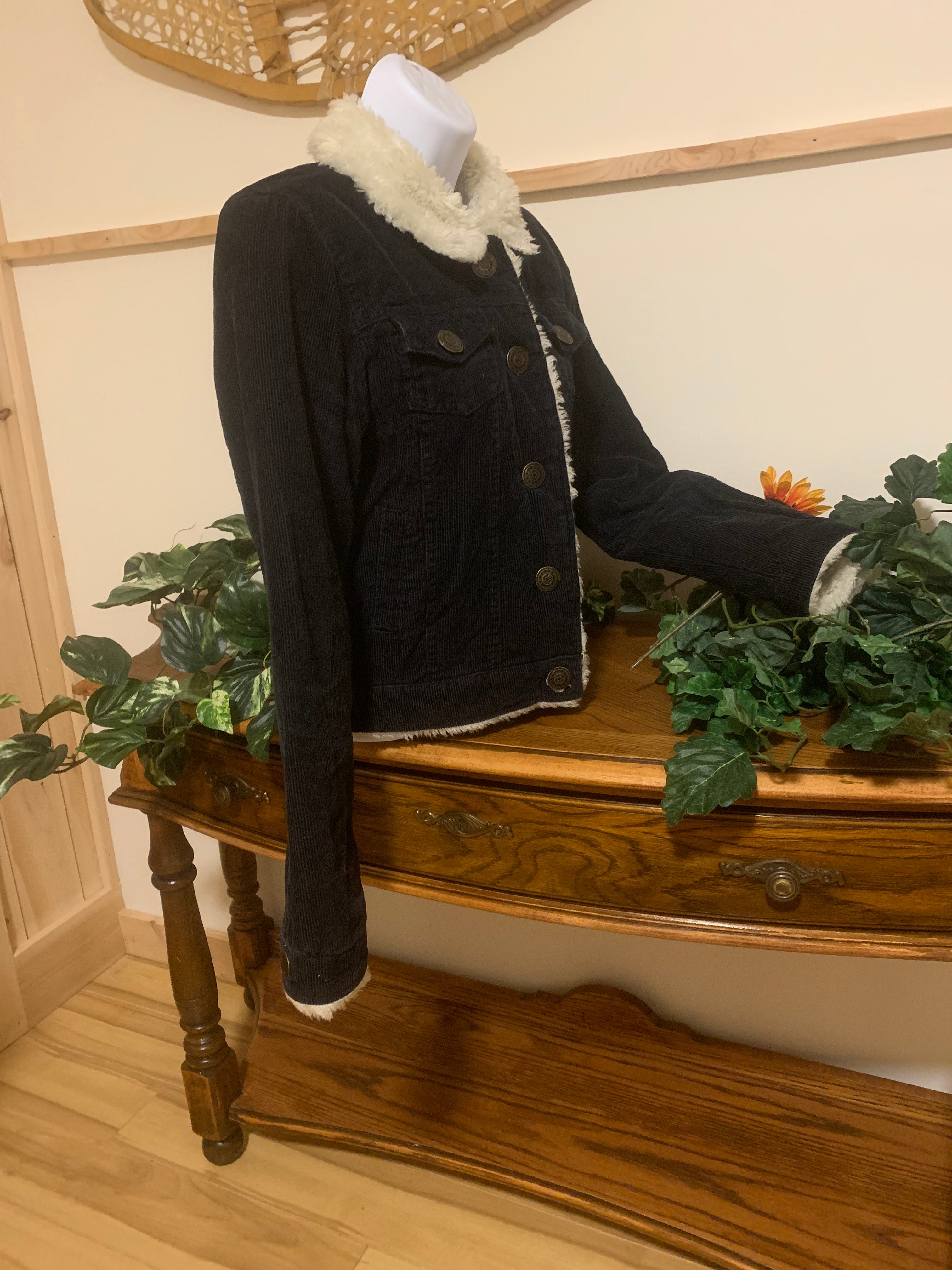 ATMOSPHERE FAUX FUR LINED CORDUROY JACKET - Consigned with VARDO Vintage & Valuables vvvardo.ca