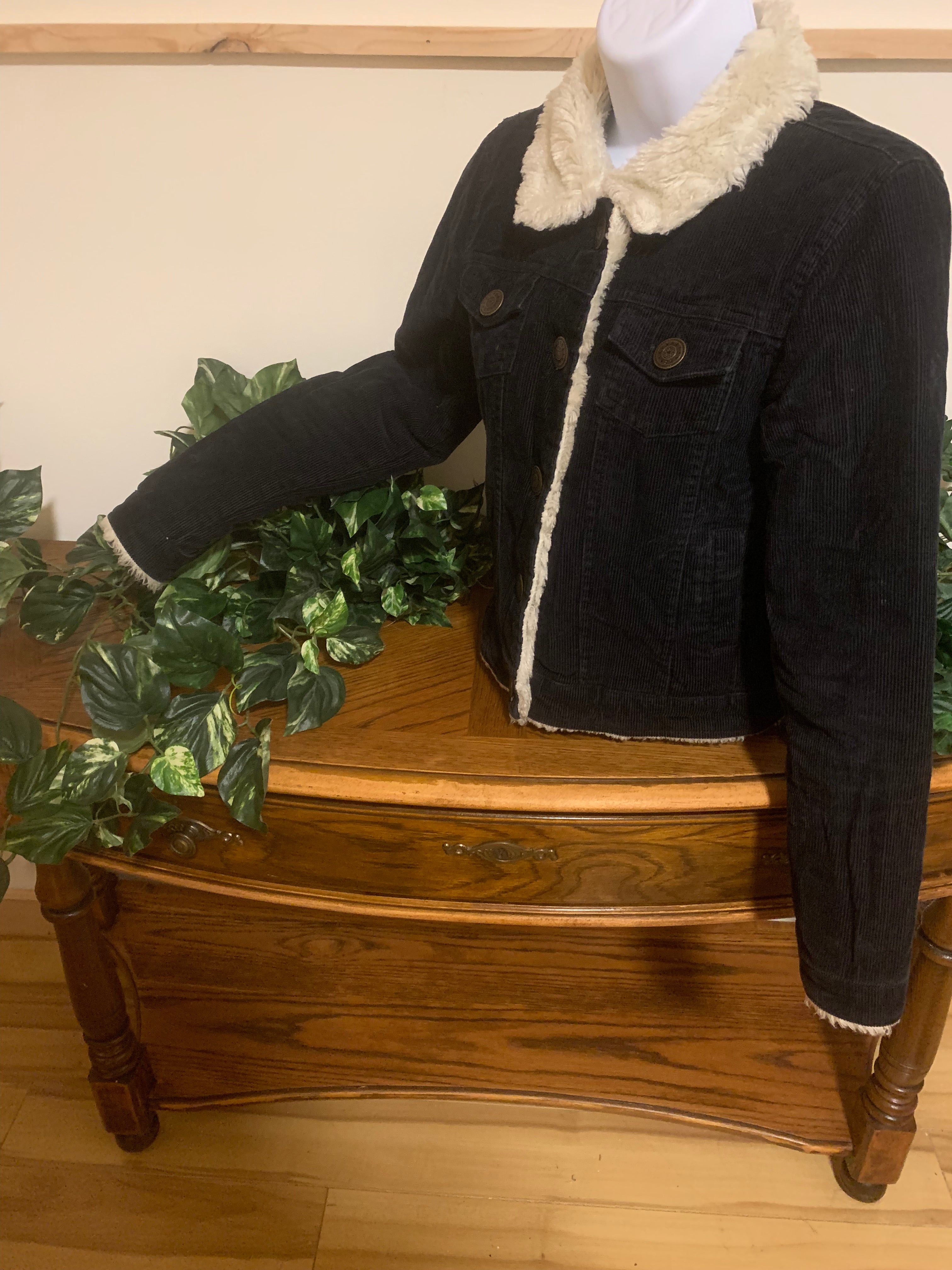 ATMOSPHERE FAUX FUR LINED CORDUROY JACKET - Consigned with VARDO Vintage & Valuables vvvardo.ca