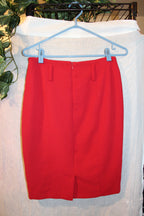 Red Straight Skirt by Le Chateau Size 3/4