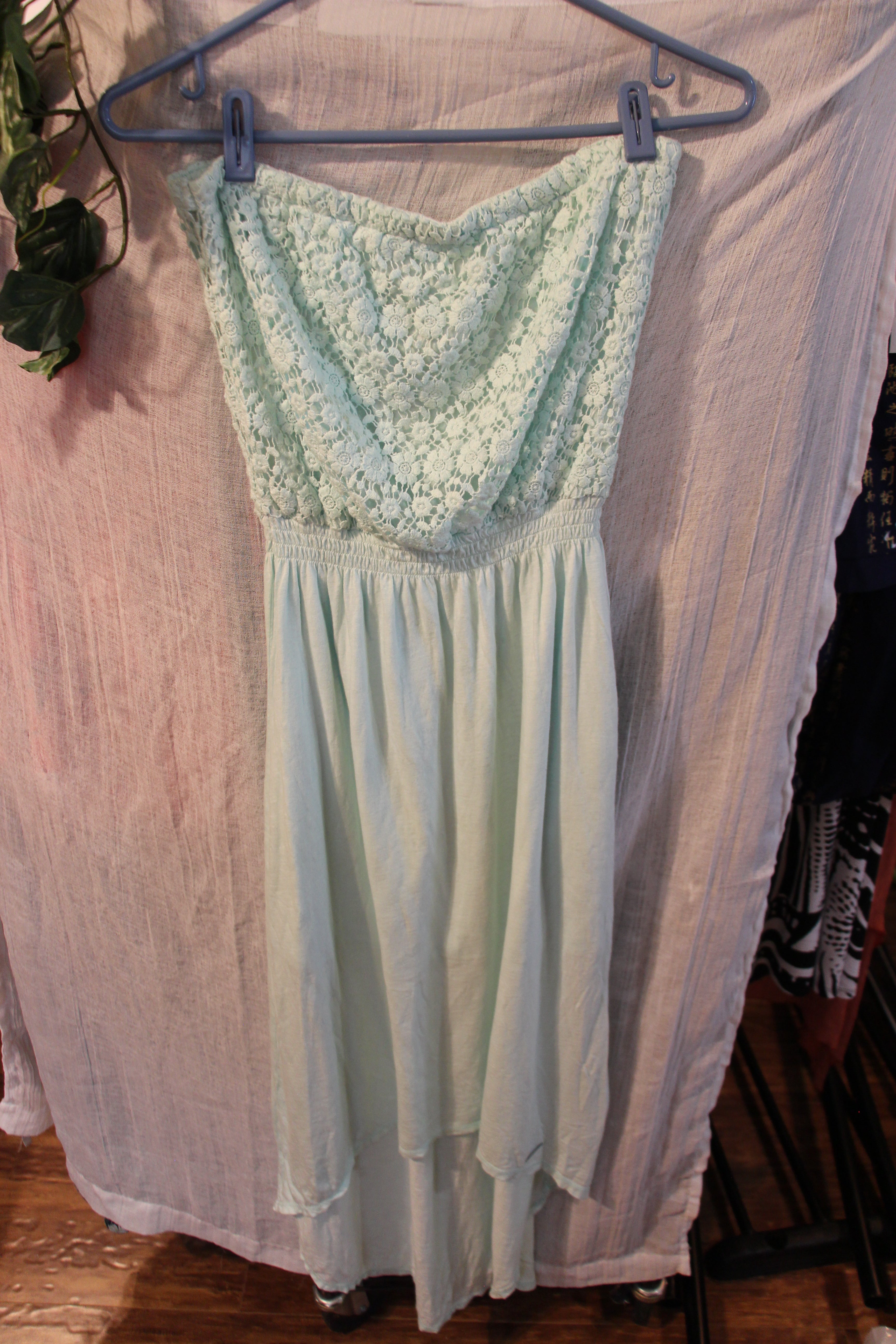 Size M Mint Strapless High-Low Dress by Abercrombie & Fitch