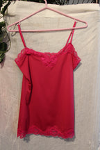 Size S Fuchsia Camisole with Lace Trim and Adjustable Straps by Ricki's
