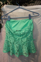 Size S UK2LA Green Lace Halter Top
