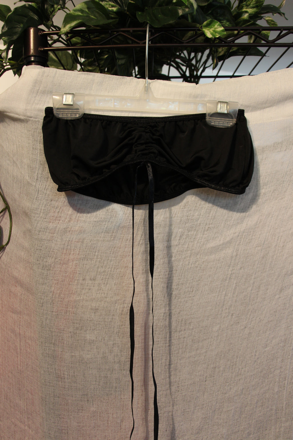 Size S/M Black Stretchy See Through Lingerie Bandeaux Consignment