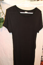 Size S Kismet 95% Rayon Fitted Short Sleeve Black Dress
