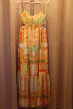 Consignment boutique, Size M New Flying Tomato Adjustable Spaghetti Strap Multicoloured Floral Print Maxi Dress. 