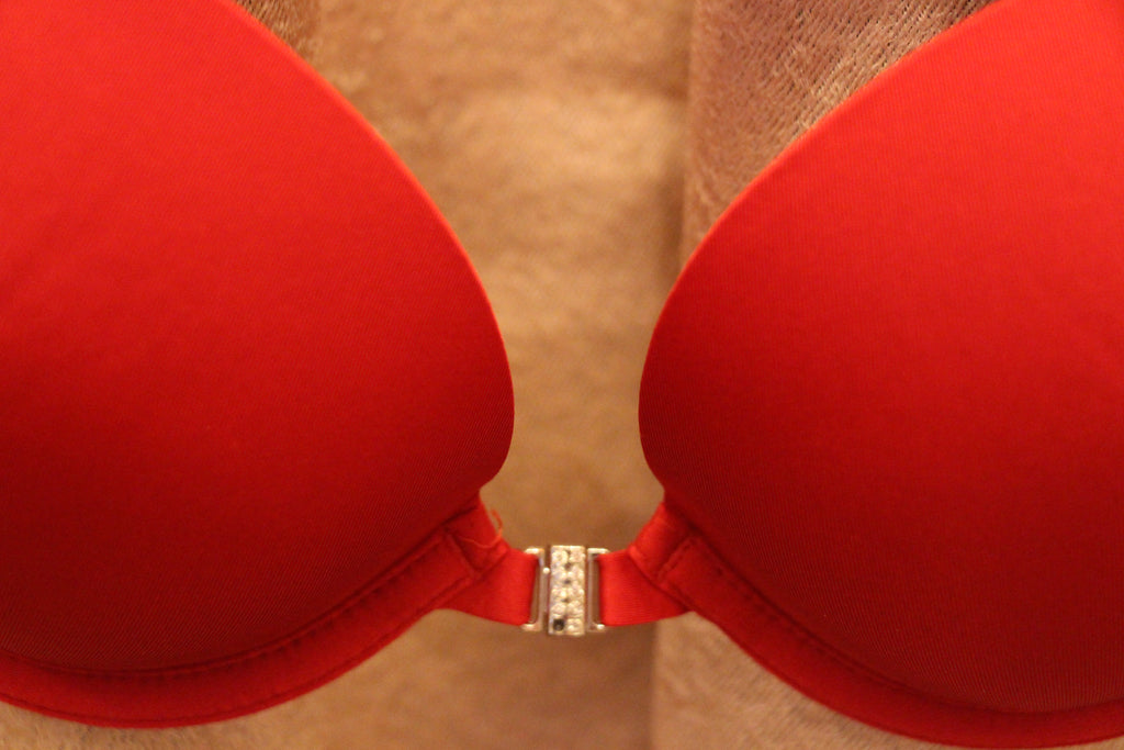 Size 34B La Senza Front Closure Red Bra