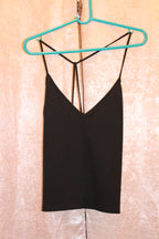 Size S Zara Crossed Spaghetti Strap Black Halter Top Consignment