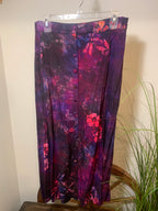 BECKY ARTISTIC PATTERN PLEATED SKIRT & MATCHING BUTTON DOWN SHIRT  - Consigned with VARDO Vintage & Valuables vvvardo.ca