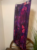 BECKY ARTISTIC PATTERN PLEATED SKIRT & MATCHING BUTTON DOWN SHIRT  - Consigned with VARDO Vintage & Valuables vvvardo.ca