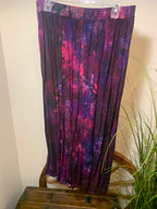 BECKY ARTISTIC PATTERN PLEATED SKIRT & MATCHING BUTTON DOWN SHIRT  - Consigned with VARDO Vintage & Valuables vvvardo.ca