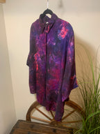 BECKY ARTISTIC PATTERN PLEATED SKIRT & MATCHING BUTTON DOWN SHIRT  - Consigned with VARDO Vintage & Valuables vvvardo.ca