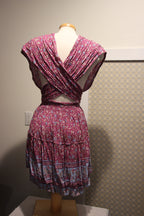 Consignment boutique, Mystic Rags 100% Rayon Long Tie Halter Multicoloured Floral Print Mini Dress