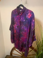 BECKY ARTISTIC PATTERN PLEATED SKIRT & MATCHING BUTTON DOWN SHIRT  - Consigned with VARDO Vintage & Valuables vvvardo.ca