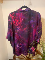 BECKY ARTISTIC PATTERN PLEATED SKIRT & MATCHING BUTTON DOWN SHIRT  - Consigned with VARDO Vintage & Valuables vvvardo.ca