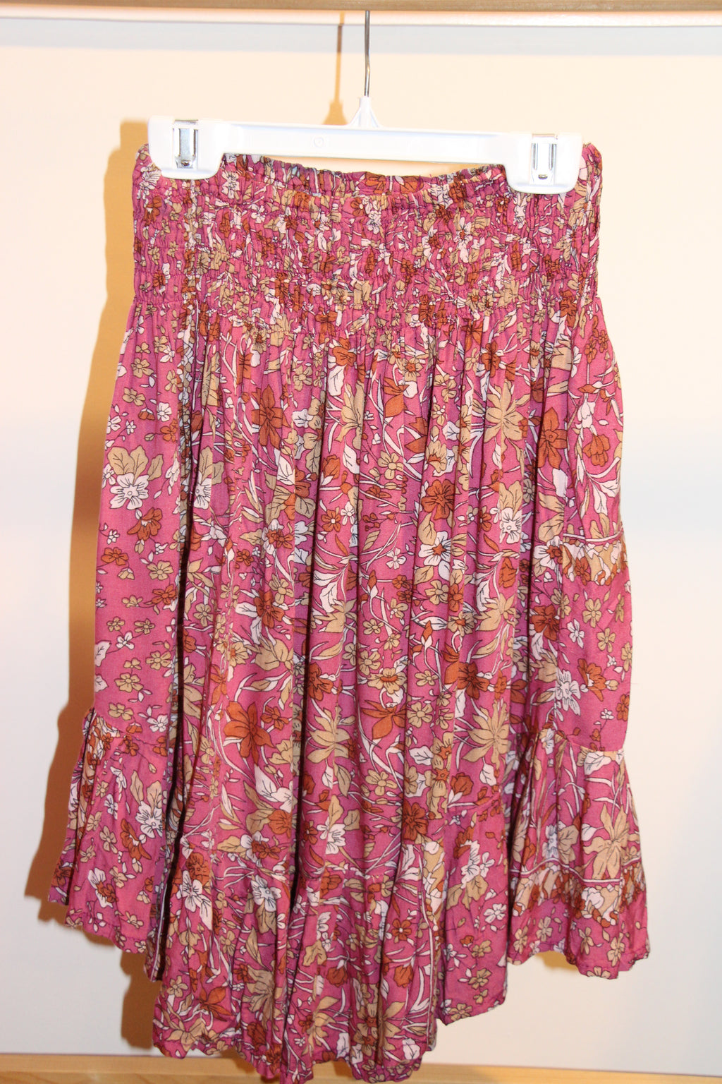 Size S Mystic Rags 100% Rayon Boho Mini Skirt with Faux Button Front